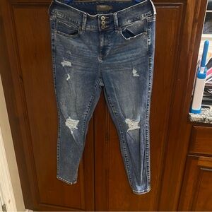 Torrid Trio High-Rise Skinny Light Wash Distressed Jeggings